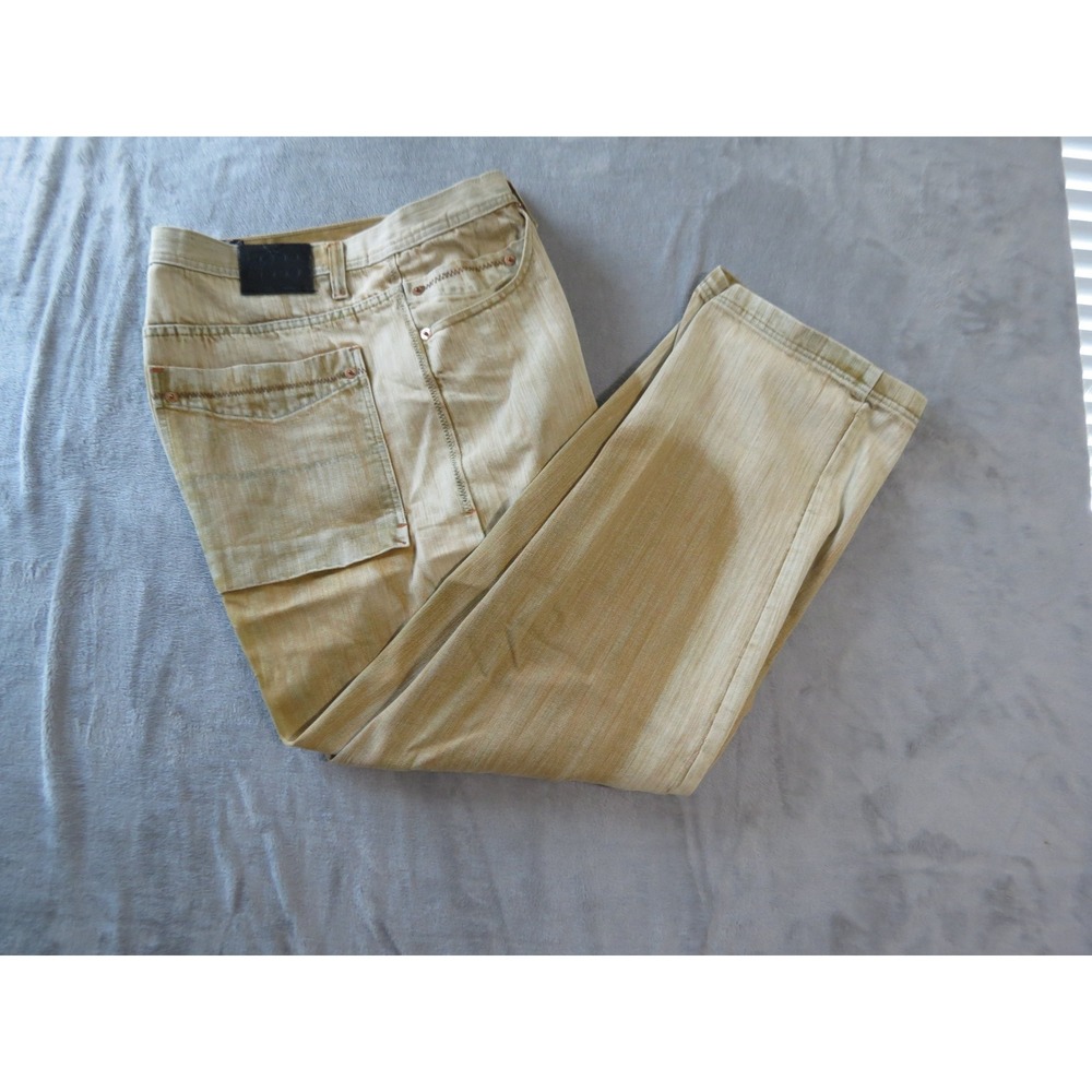 Royal Blue Jeans Mens 42x32 Tan Sand Washed Relaxed Fit Straight Leg Y2K Skater
